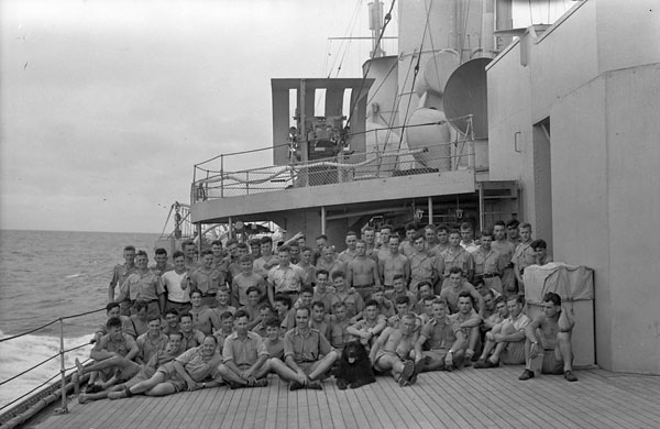 Canadian troops on route to Hong Kong, 1941
